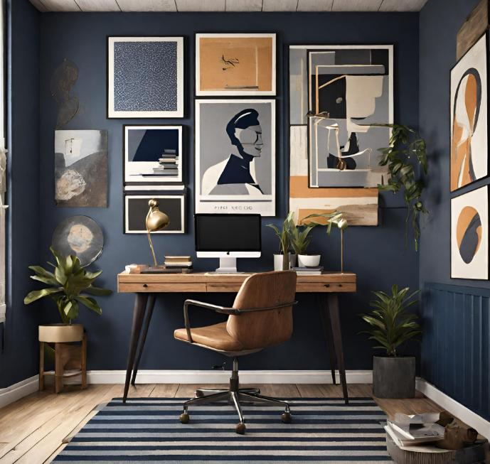 Tendenze arredo casa 2027: colori, materiali e stili da scegliere se compri casa quest'anno 2 home office 2027 scrivania pareti blu