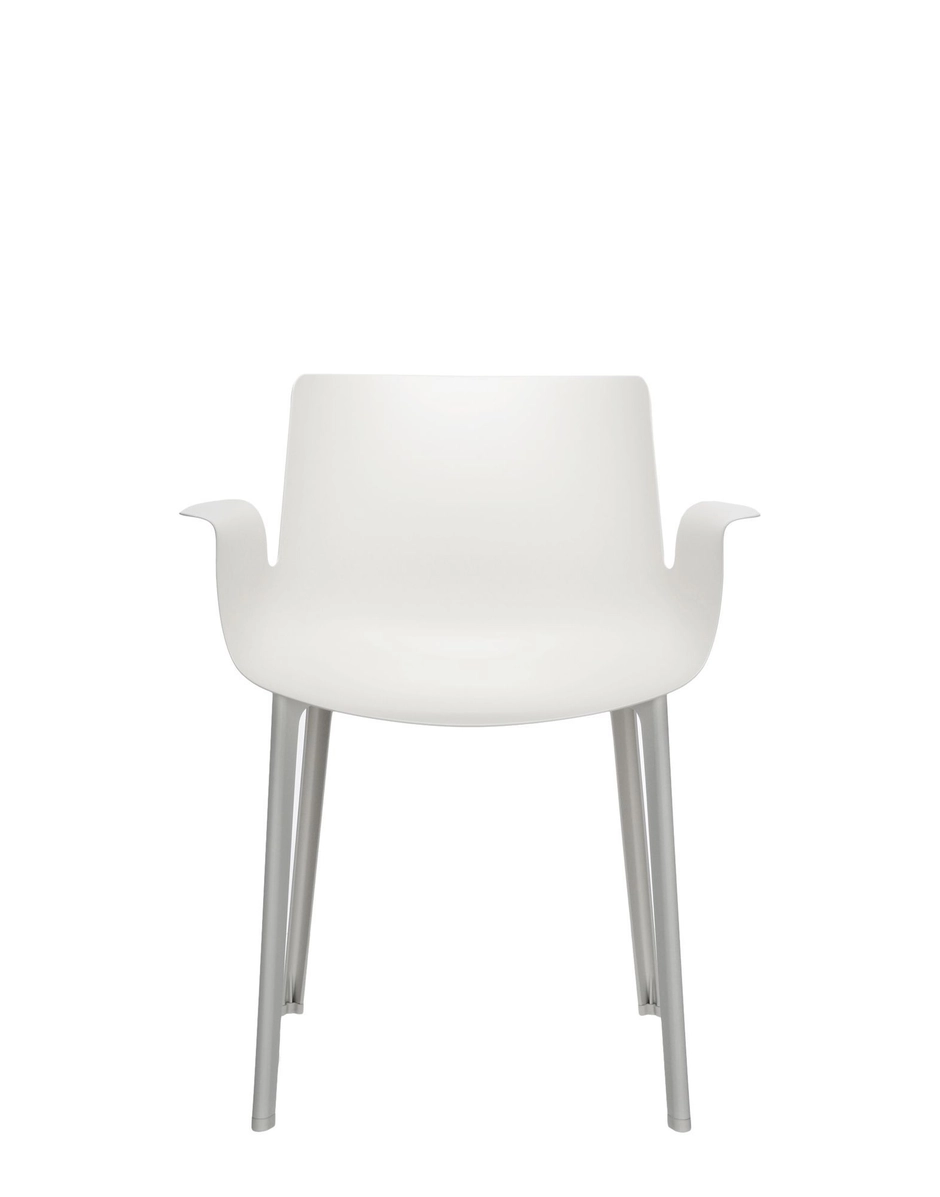 Poltroncina Piuma Kartell vista frontale bianca