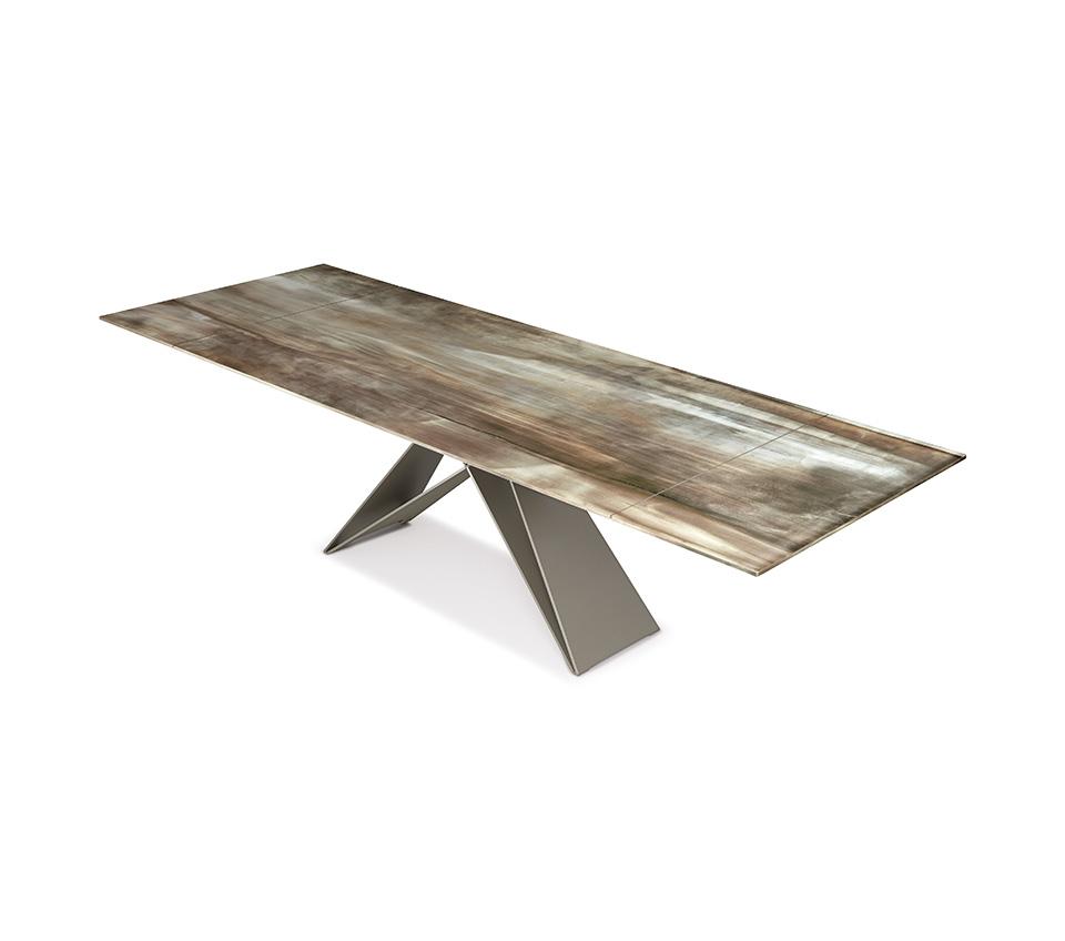 Tavolo allungabile Premier Crystalart Drive con piano in cristallo extrachiaro