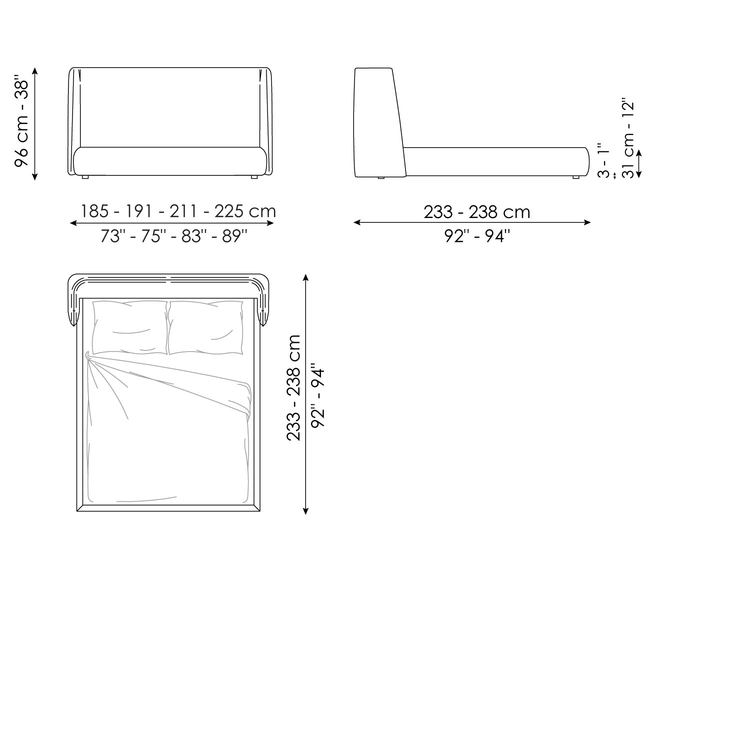 Letto matrimoniale Basket modello classico Bonaldo