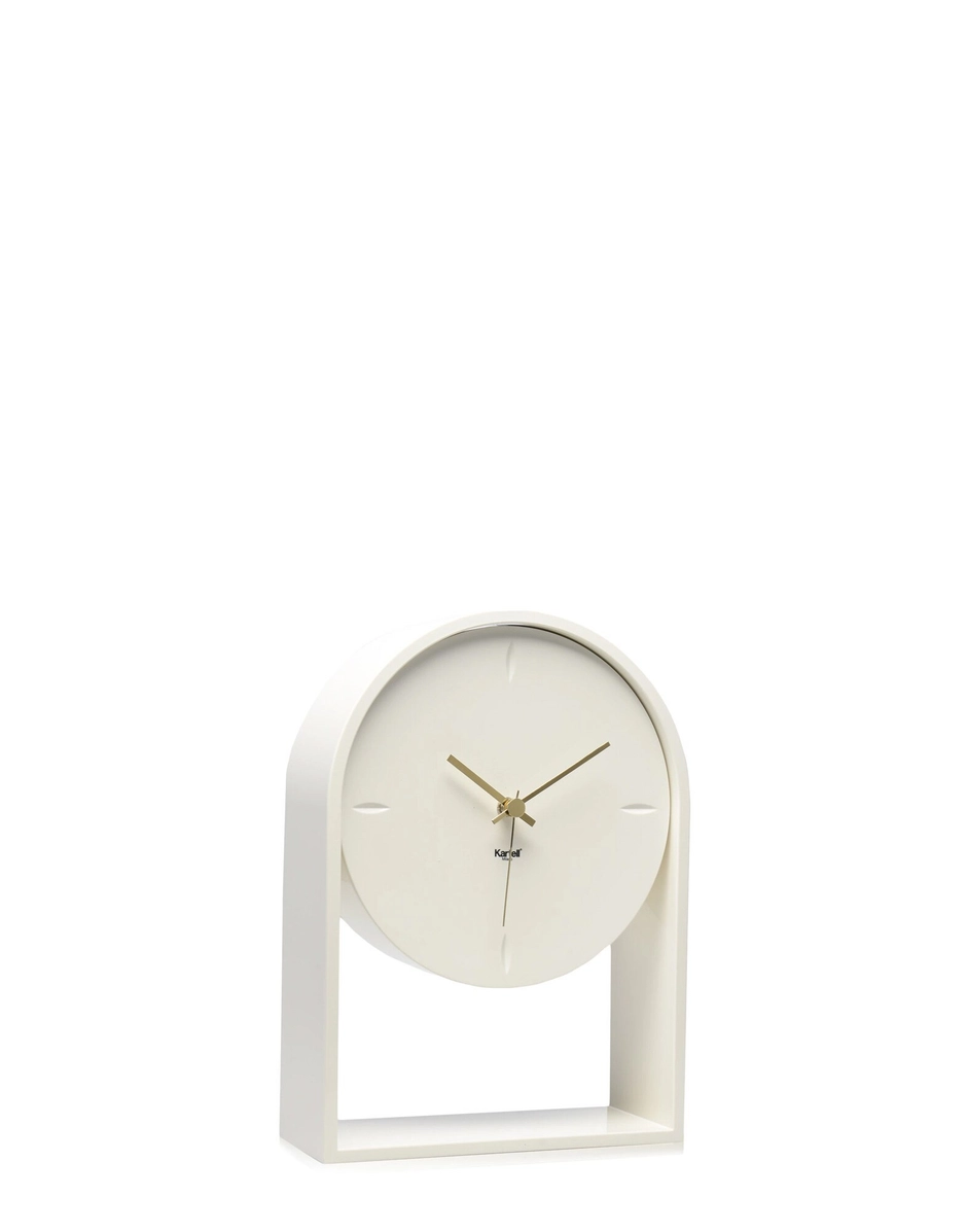 Dettaglio orologio da tavolo Air du Temps Kartell con design essenziale