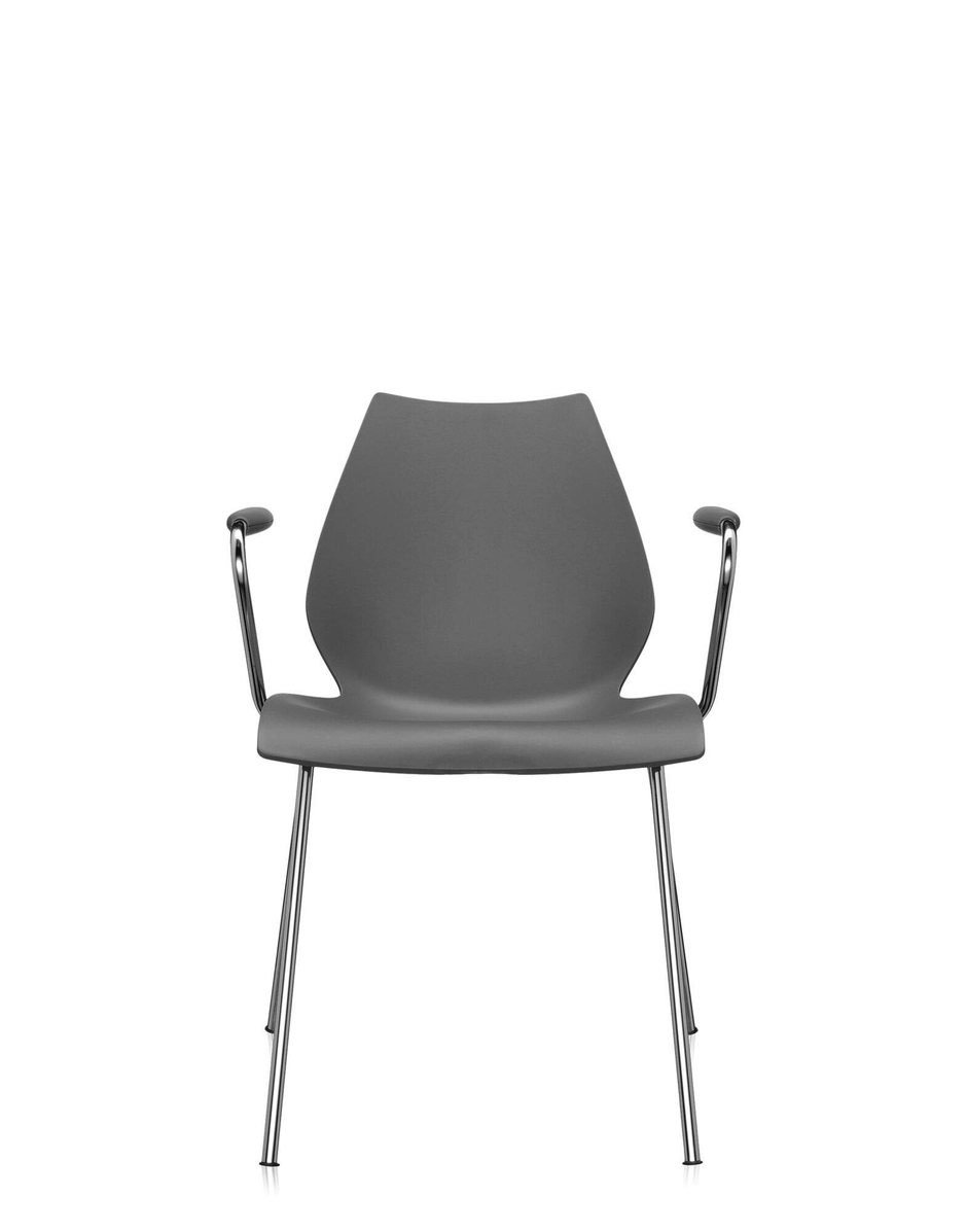 Poltroncine Kartell Maui vista frontale in colore antracite