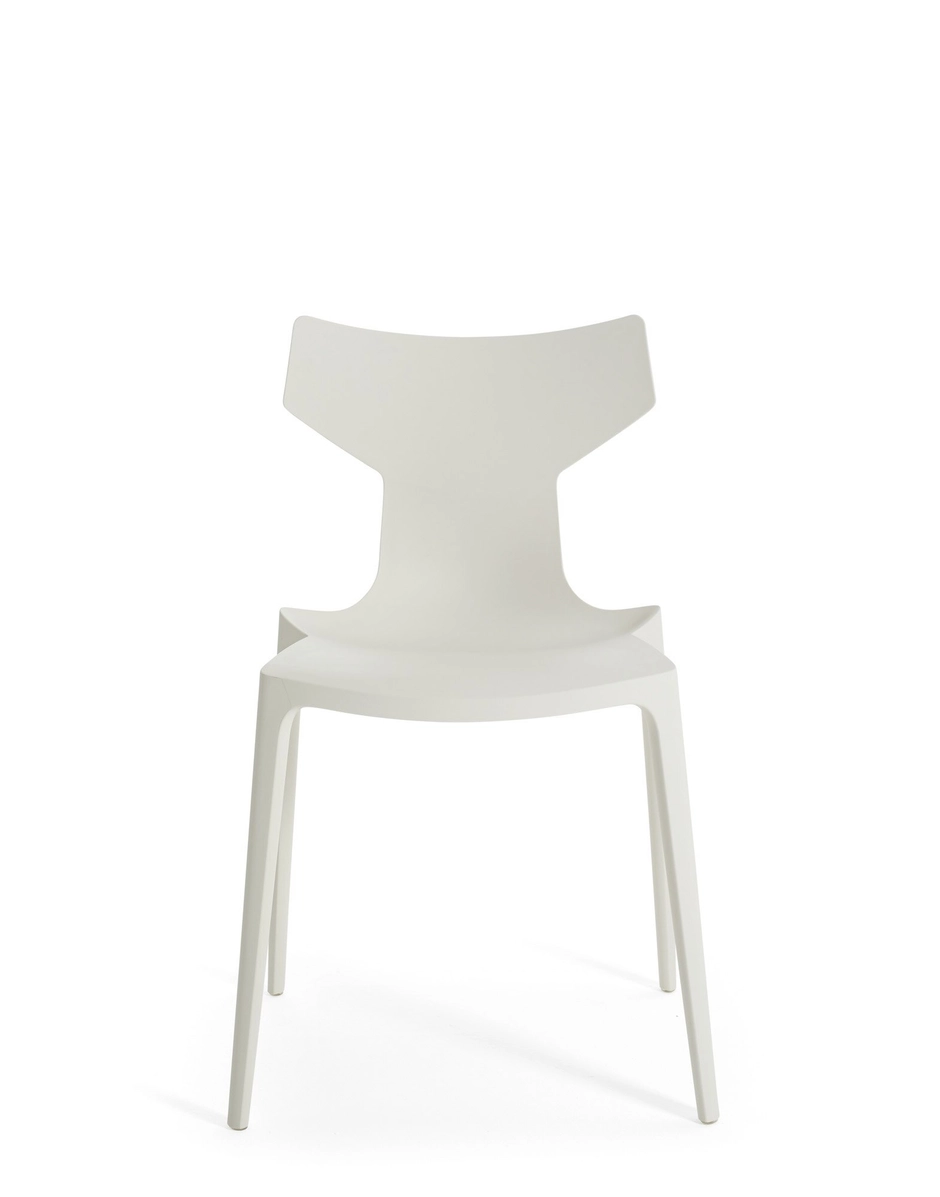 Sedia RE-CHAIR bianca vista frontale