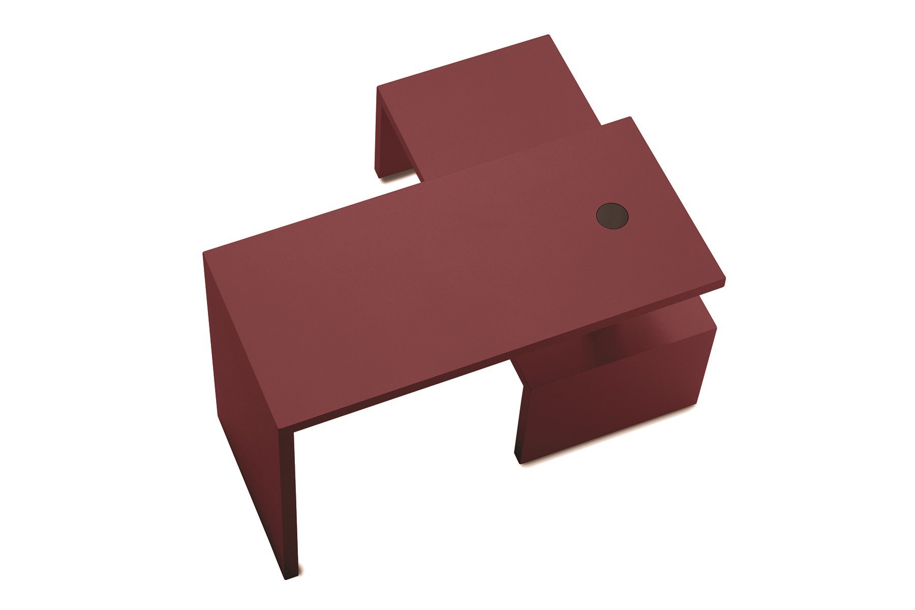 Dettaglio struttura in medium density fiberboard del tavolino Basello