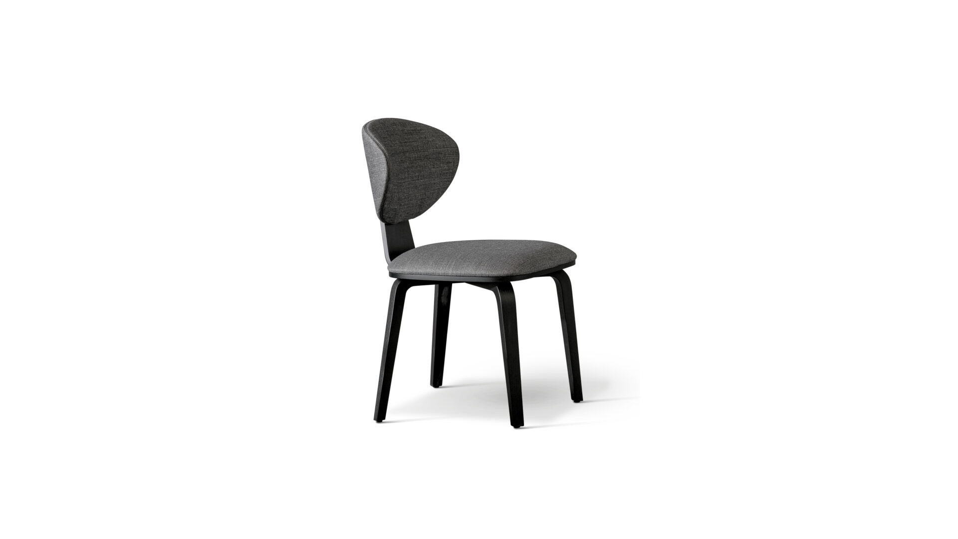 Dettaglio della sedia Olos Chair con finitura tessuto
