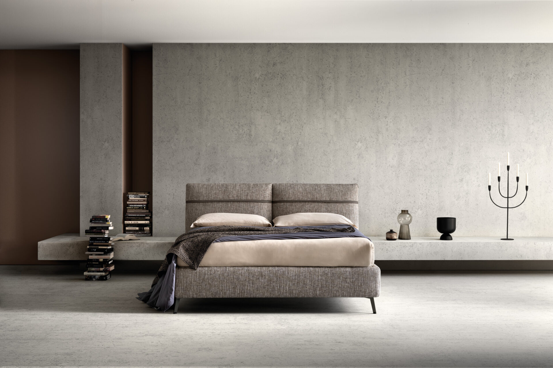 Letto imbottito Chop Samoa Divani vista totale