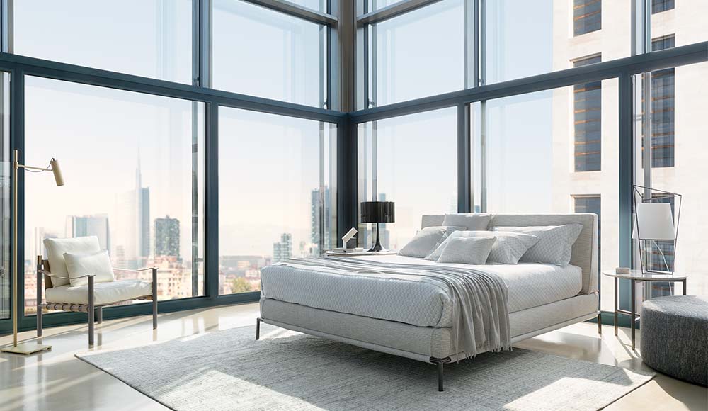 Letto Icon Flou con piano di riposo a doghe regolabili