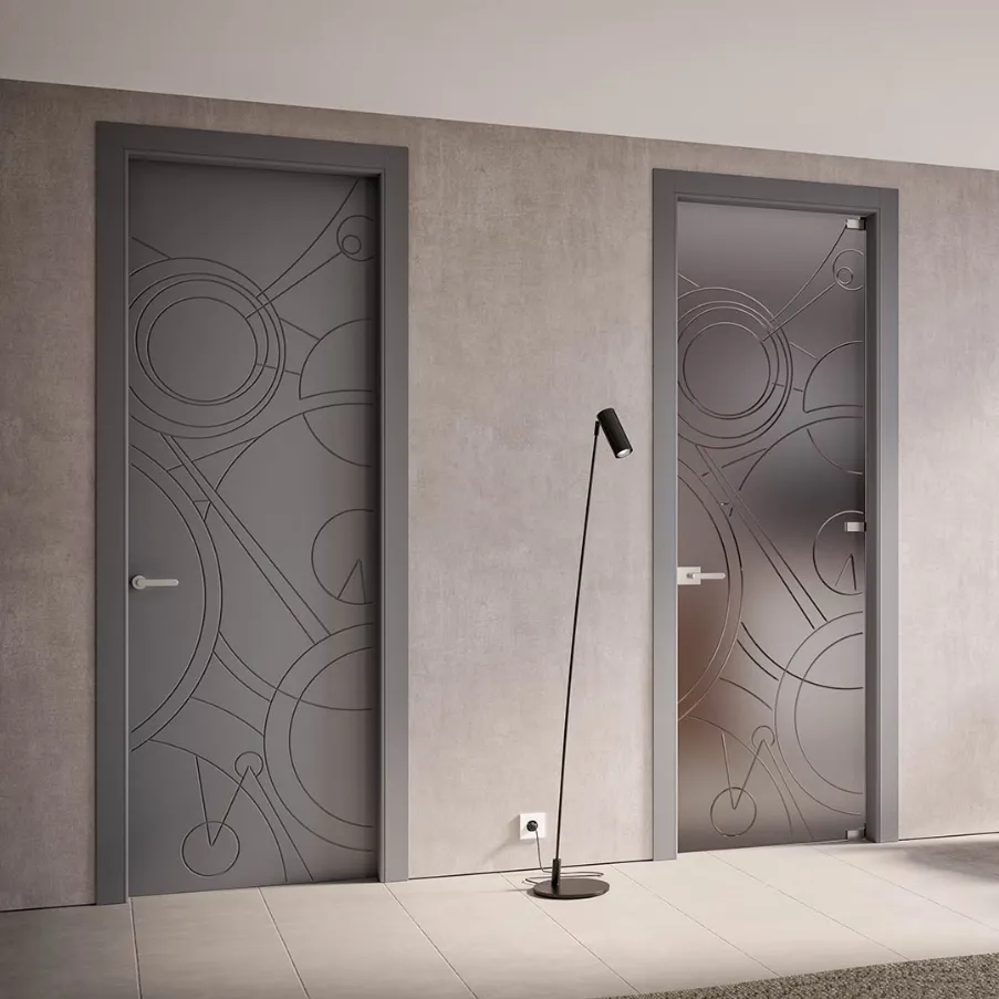 Porta interna di design Collezione Costellazioni con decorazioni geometriche