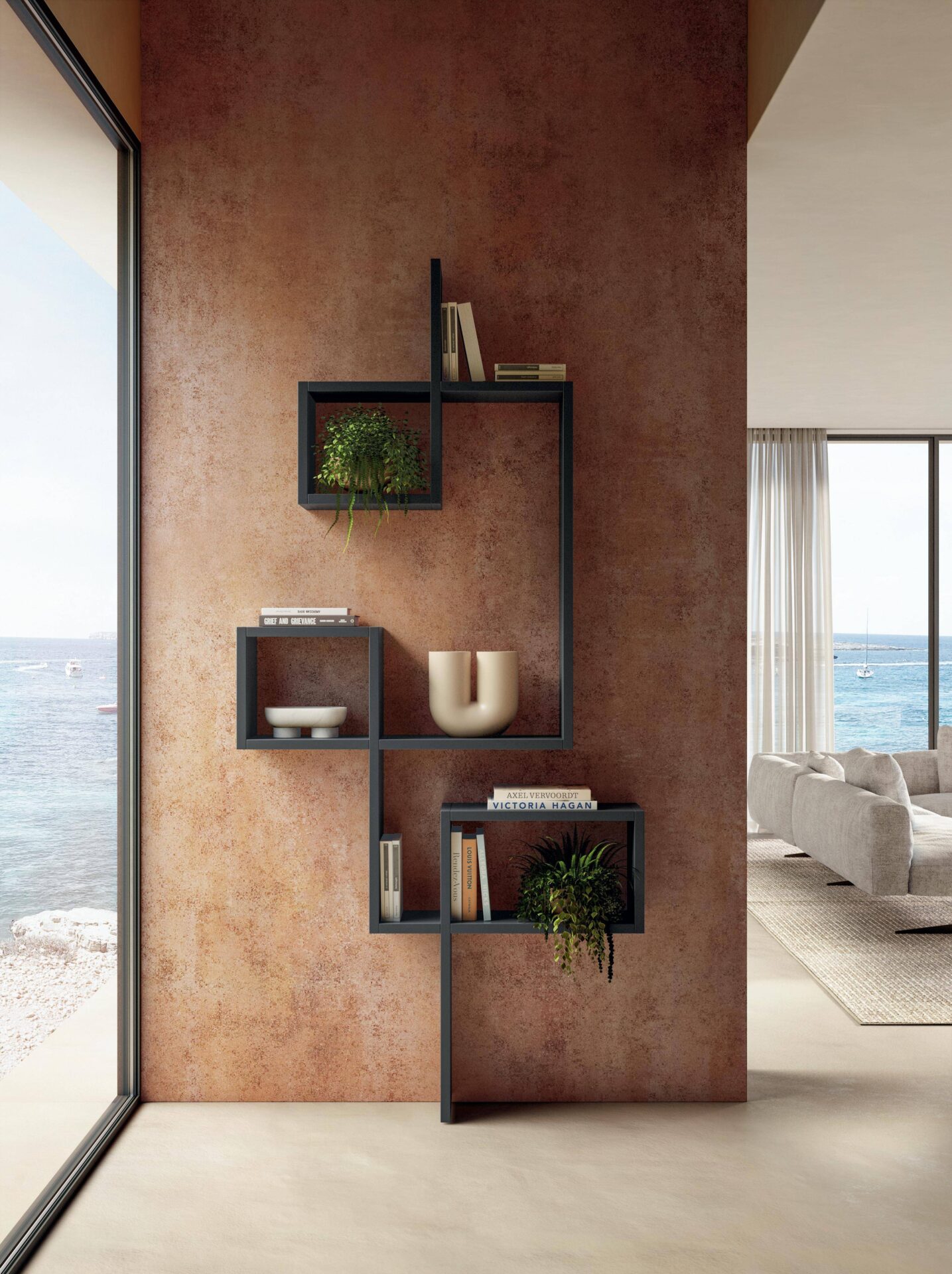 Libreria di design a parete LagoLinea
