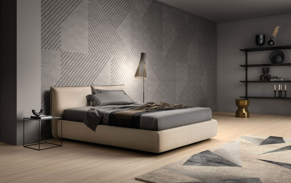 Dettaglio letto imbottito Modern Samoa Divani in tessuto
