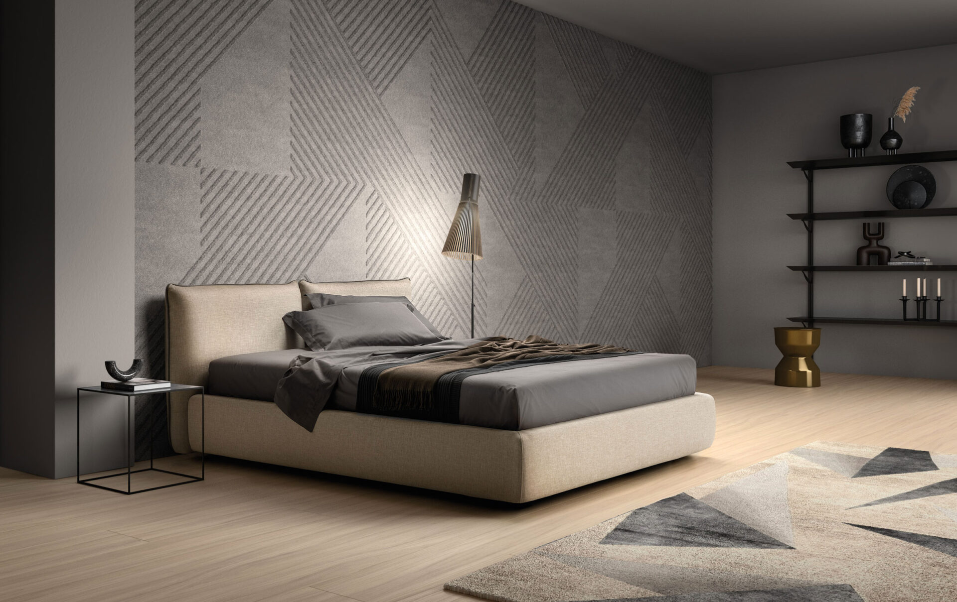 Letto imbottito Modern Samoa Divani vista totale