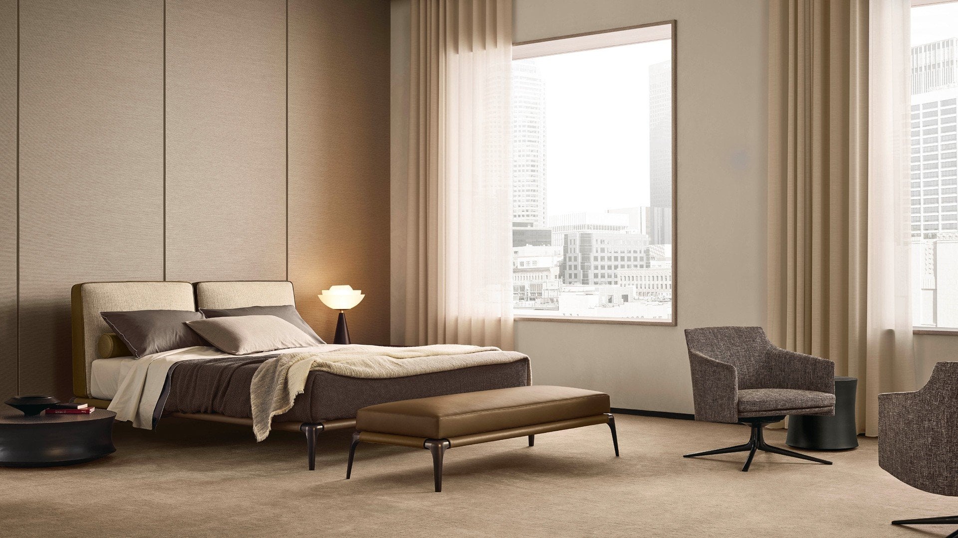 Letto Park 1 Poliform ambiente camera da letto moderno