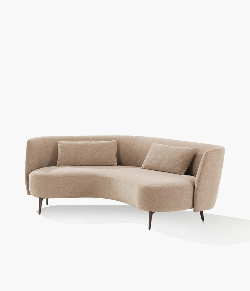 Divano Sunday Poliform vista laterale in ambiente living
