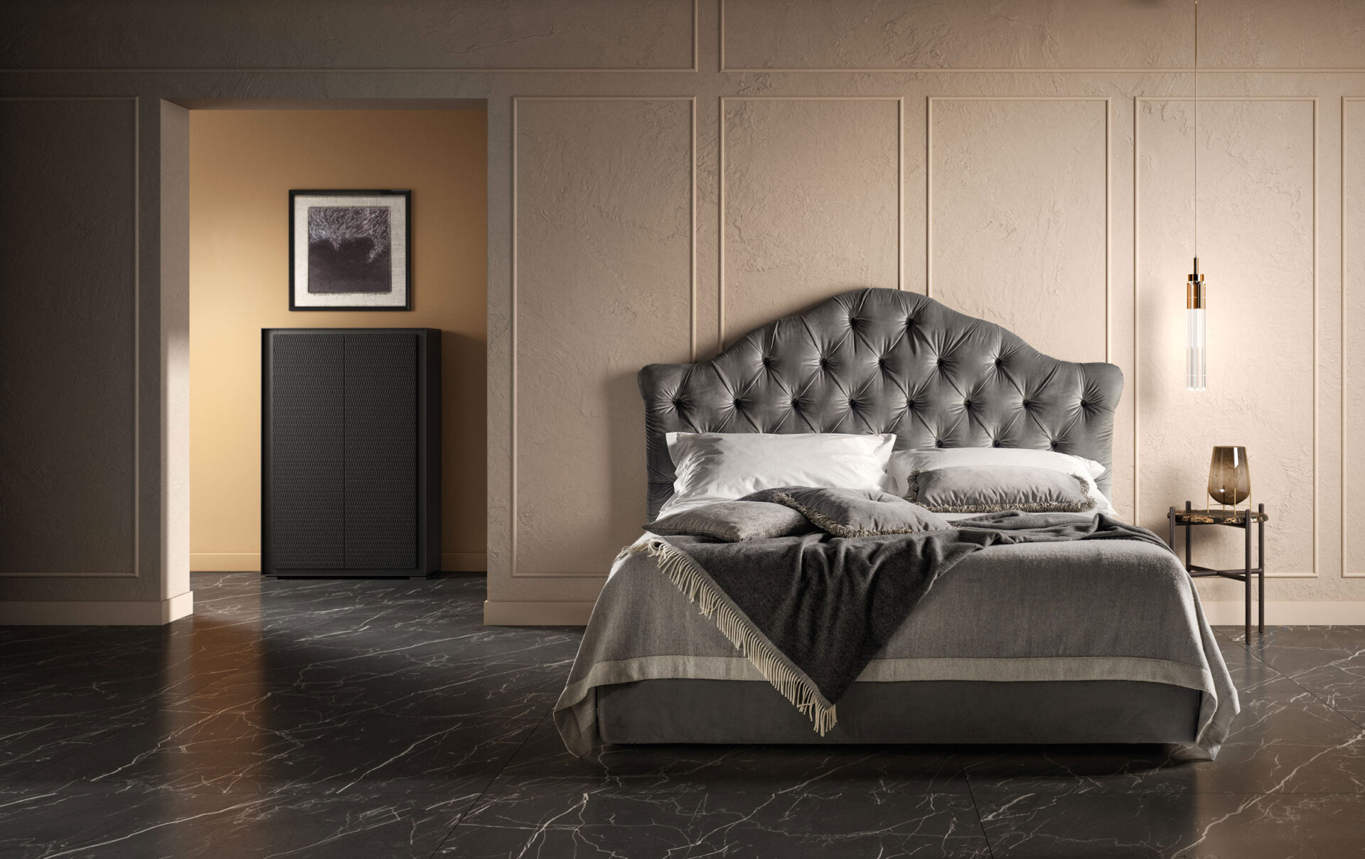 Letto imbottito Queen Samoa Divani