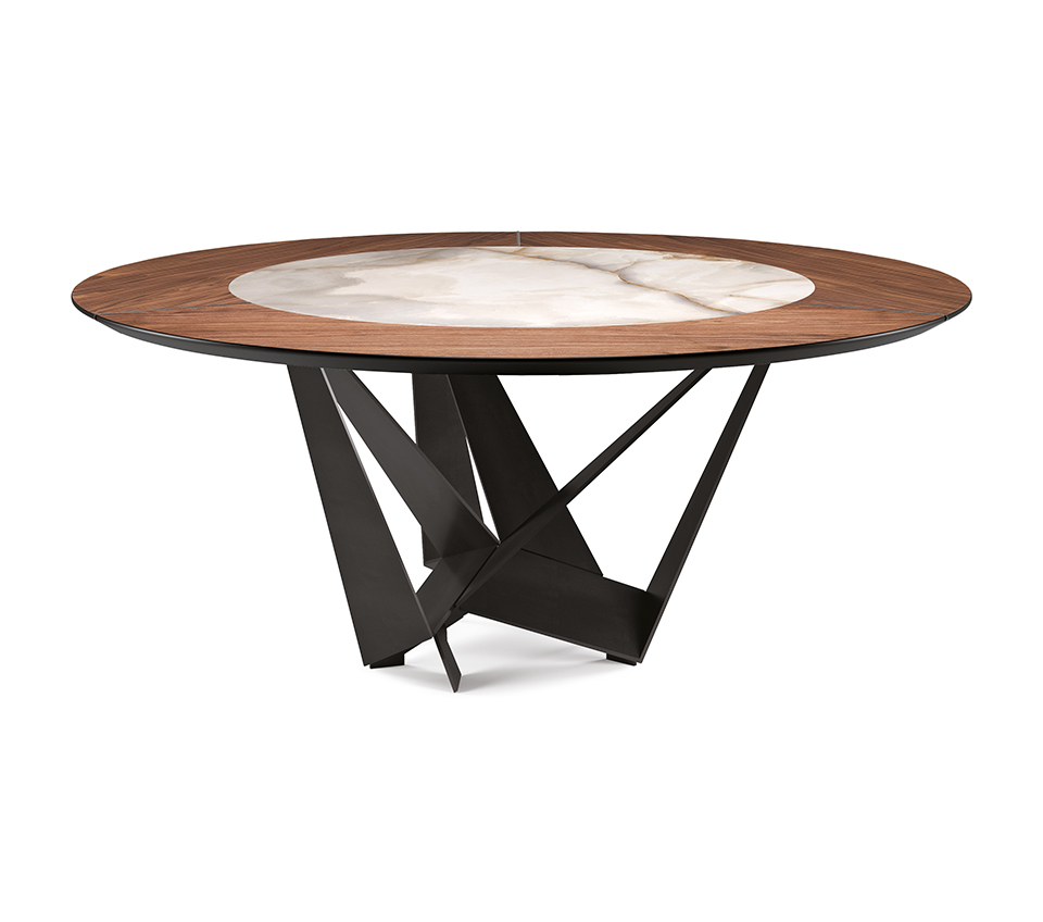 Tavolo Skorpio Ker-Wood Round vista frontale