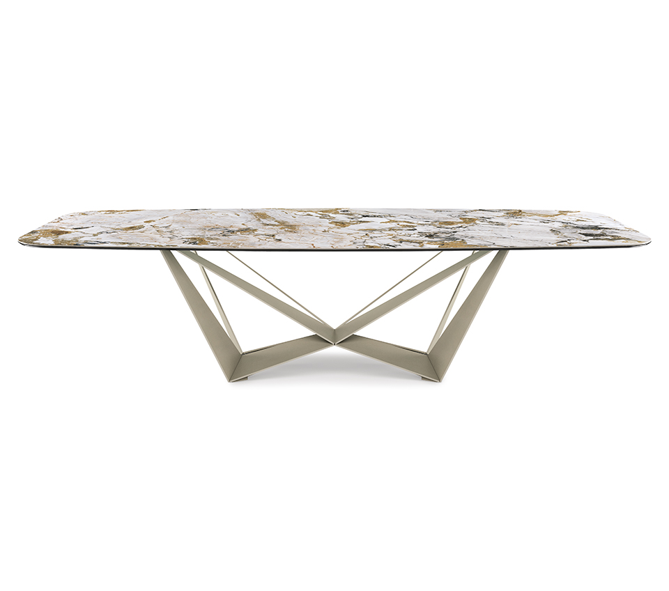 Tavolo Skorpio Keramik in ambiente moderno con finitura Brushed Grey