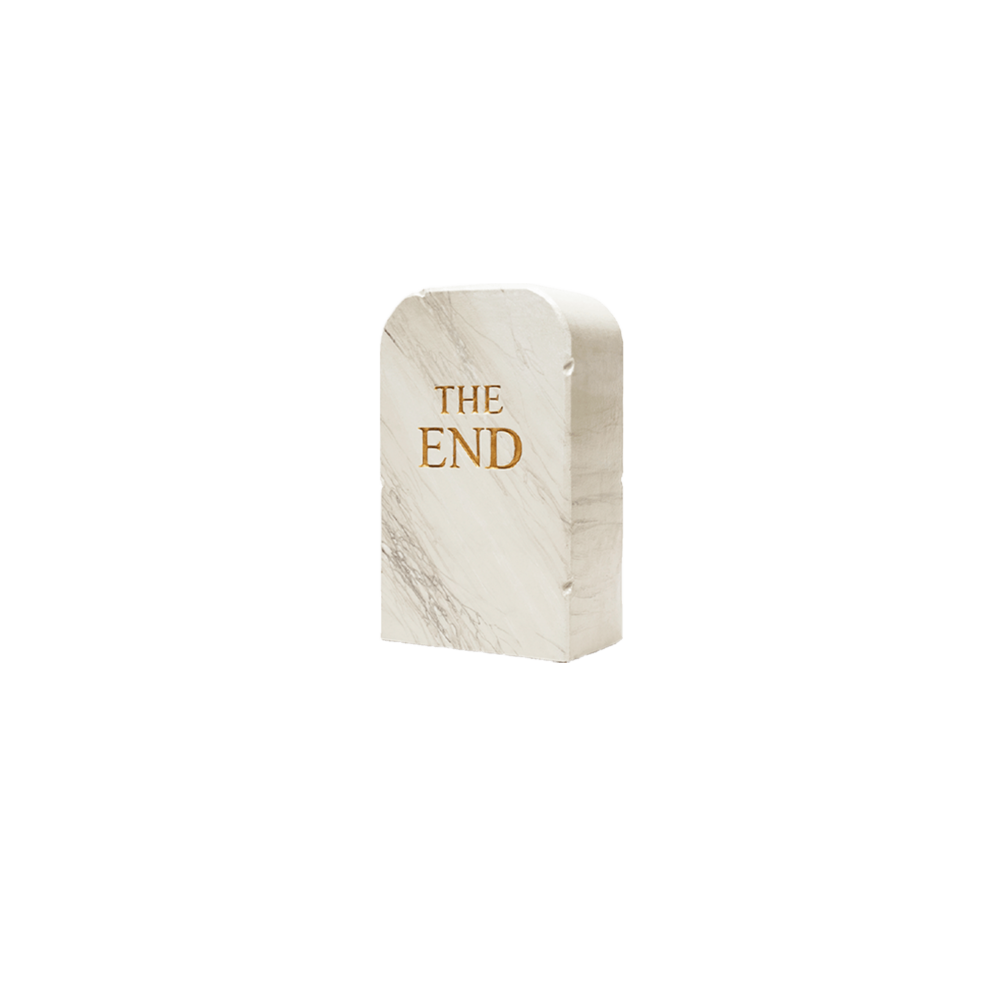 Seduta The End colore bianco effetto finto marmo